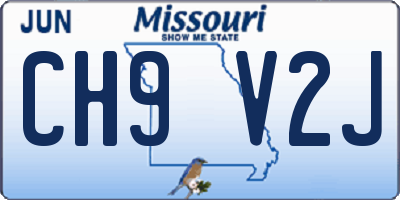 MO license plate CH9V2J
