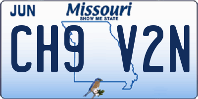 MO license plate CH9V2N