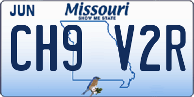 MO license plate CH9V2R