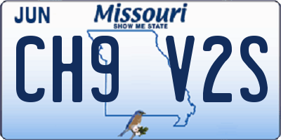 MO license plate CH9V2S