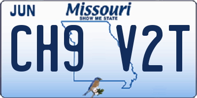 MO license plate CH9V2T