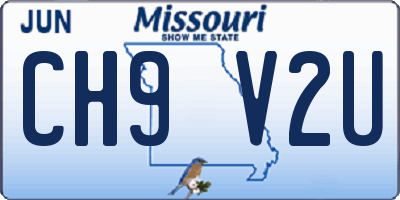 MO license plate CH9V2U