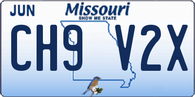 MO license plate CH9V2X