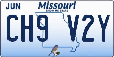 MO license plate CH9V2Y