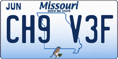 MO license plate CH9V3F