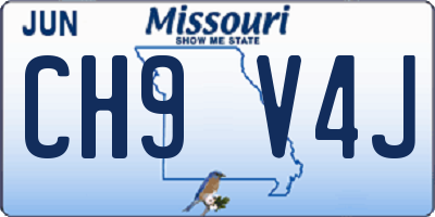 MO license plate CH9V4J