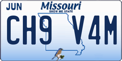 MO license plate CH9V4M