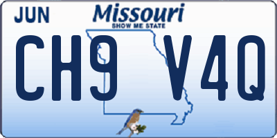 MO license plate CH9V4Q