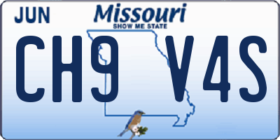 MO license plate CH9V4S