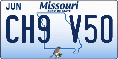 MO license plate CH9V5O
