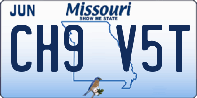 MO license plate CH9V5T