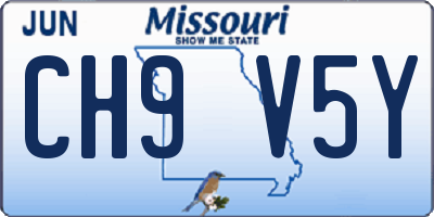 MO license plate CH9V5Y