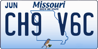 MO license plate CH9V6C