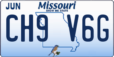 MO license plate CH9V6G