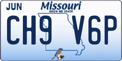 MO license plate CH9V6P