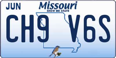 MO license plate CH9V6S