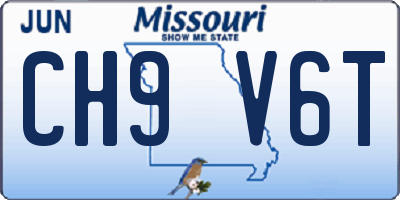 MO license plate CH9V6T