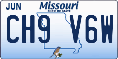 MO license plate CH9V6W