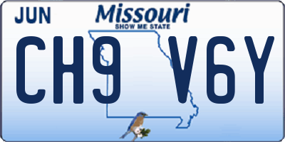 MO license plate CH9V6Y
