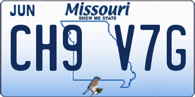 MO license plate CH9V7G