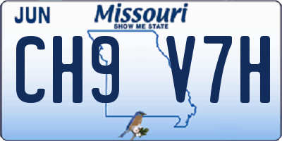 MO license plate CH9V7H