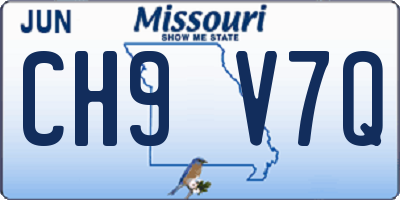 MO license plate CH9V7Q
