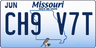 MO license plate CH9V7T