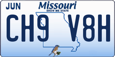 MO license plate CH9V8H