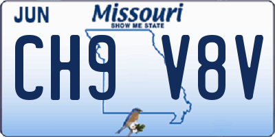 MO license plate CH9V8V