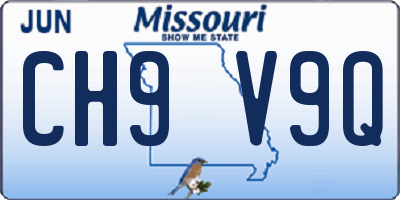 MO license plate CH9V9Q