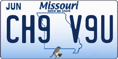 MO license plate CH9V9U