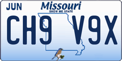 MO license plate CH9V9X