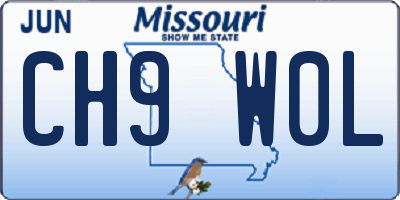 MO license plate CH9W0L