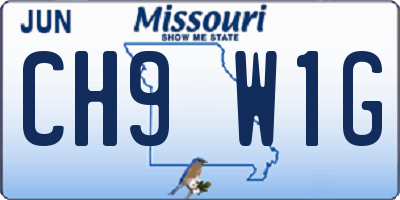 MO license plate CH9W1G