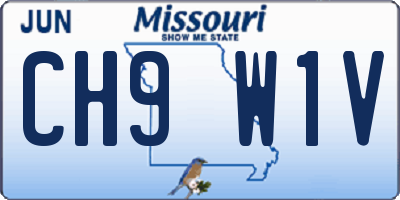 MO license plate CH9W1V