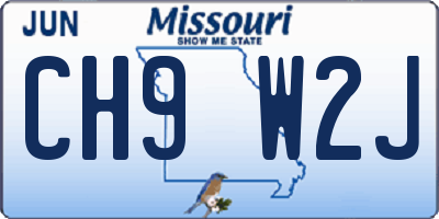 MO license plate CH9W2J