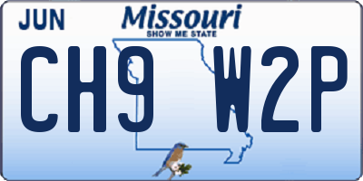 MO license plate CH9W2P