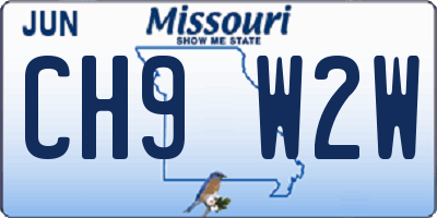 MO license plate CH9W2W