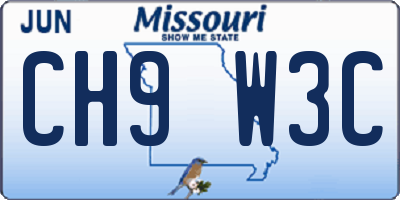 MO license plate CH9W3C