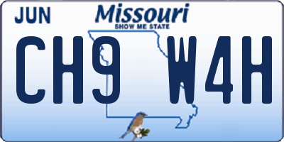 MO license plate CH9W4H