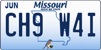 MO license plate CH9W4I