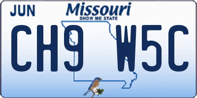 MO license plate CH9W5C