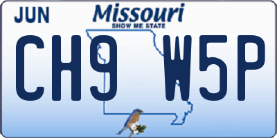 MO license plate CH9W5P