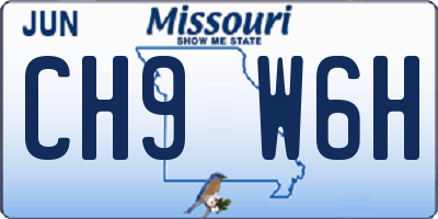 MO license plate CH9W6H