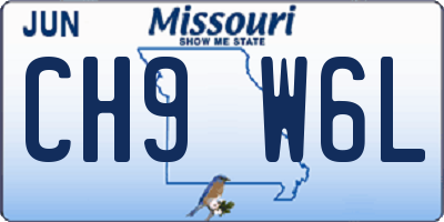 MO license plate CH9W6L