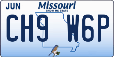 MO license plate CH9W6P