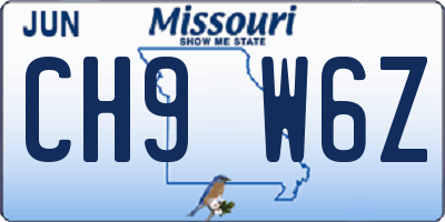 MO license plate CH9W6Z