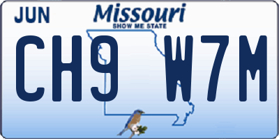 MO license plate CH9W7M