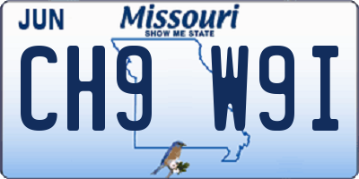 MO license plate CH9W9I