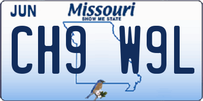 MO license plate CH9W9L
